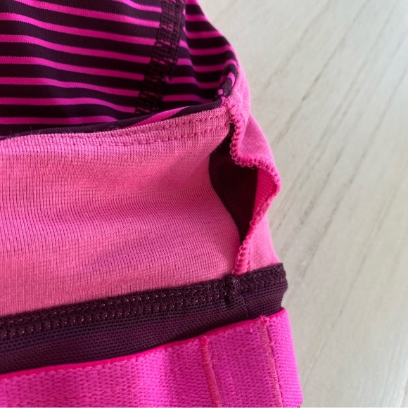 Lululemon Stuff Your Bra Tank II Hyper Stripe, Hot Pink/Maroon, Size M/L - Picture 14 of 15
